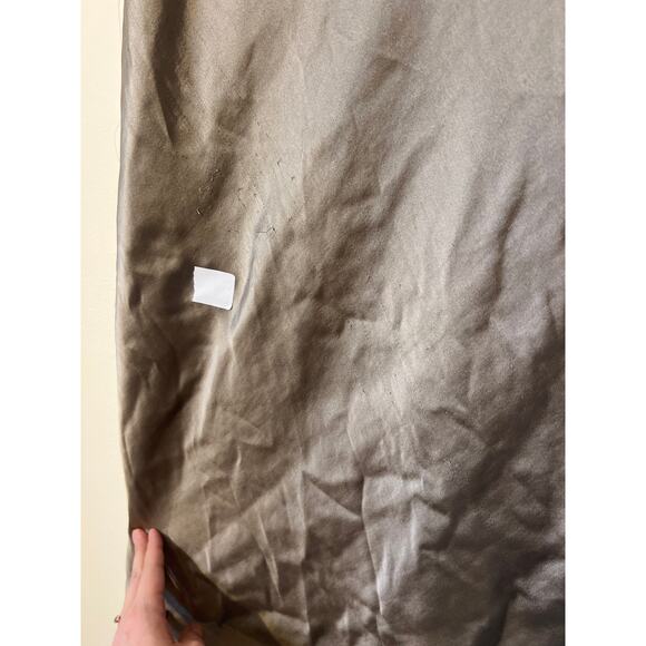 RTR Samsoe Samsoe Sz XS Olive Green Saagneta Satin Slip Midi Skirt silky stretch - Picture 8 of 8